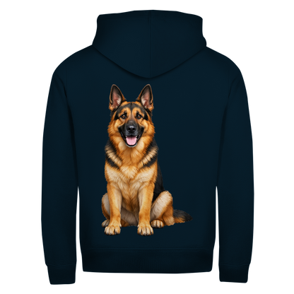 Zipper Hoodie Deutscher Schäferhund – Rückendruck für echte Hundefans