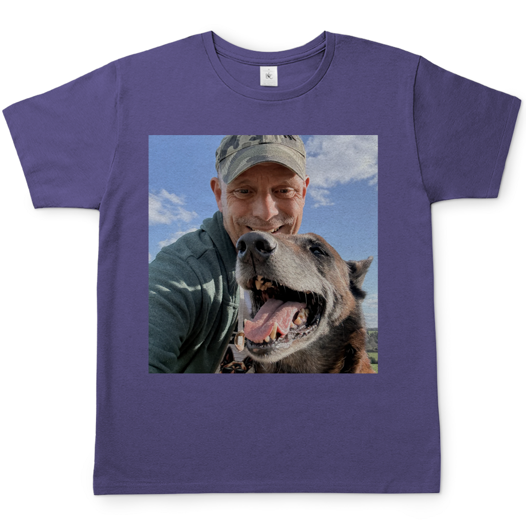 Foto von Deinem Hund auf einem T-Shirt