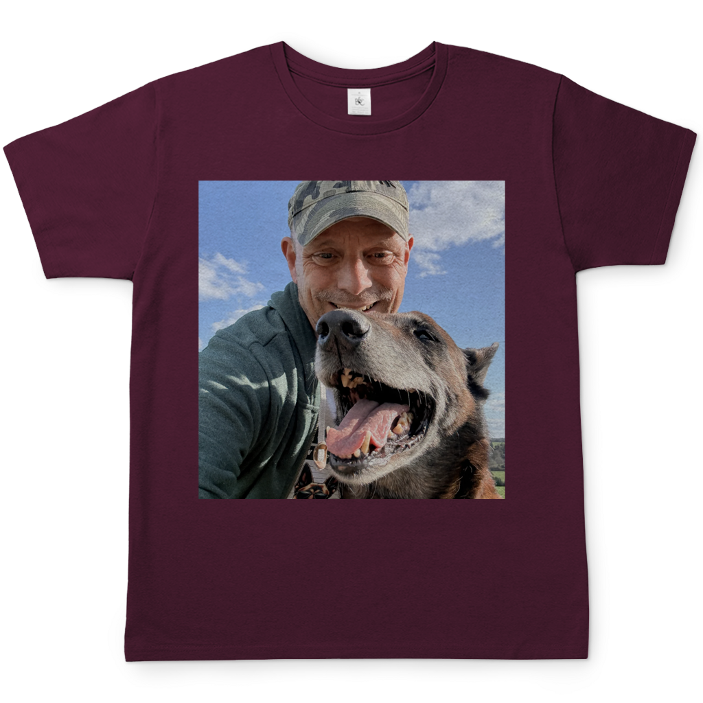 Foto von Deinem Hund auf einem T-Shirt