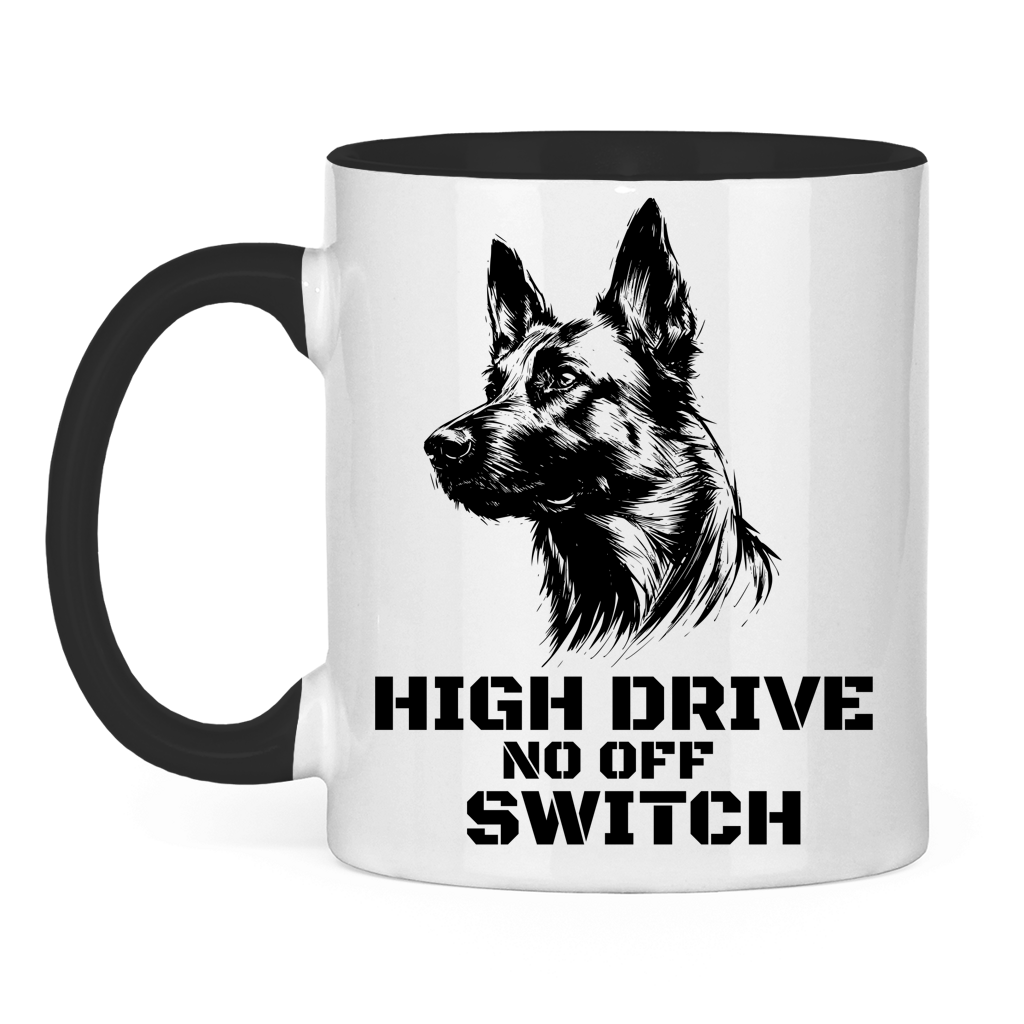 Tasse mit Malinoiskopf und Hundgerecht365 Logo - Black