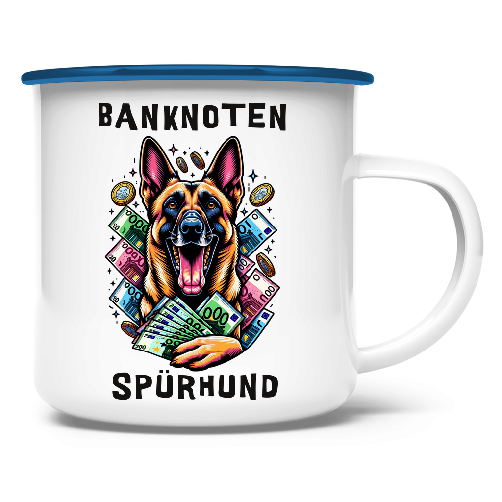 Emaille Tasse Malinois Banknotenspürhund