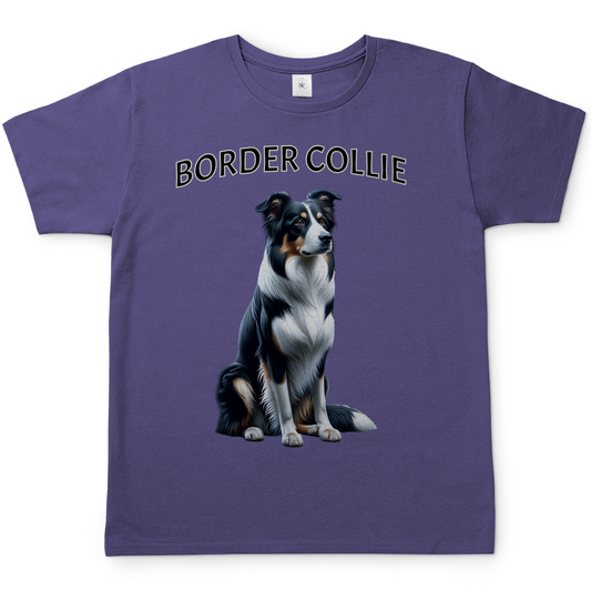 Herren T-Shirt Border Collie sitzend