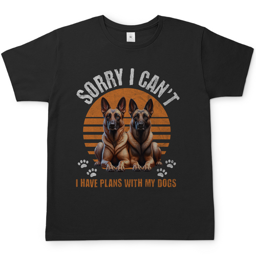 T-Shirt mit zwei Belgischen Schäferhunden und Beschriftung in der Farbe Black.