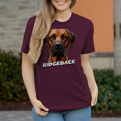 Ridgeback Kopf mit Schriftzug, Damen T-Shirt