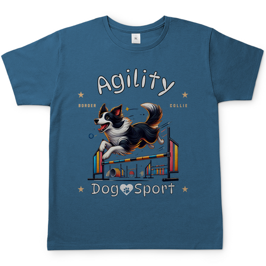 Herren T-Shirt Agility mit Border Collie