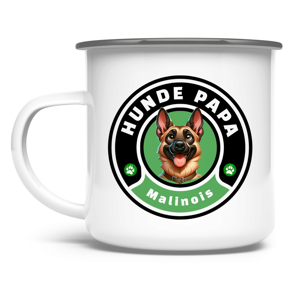 Emaille Tasse Hunde Papa Malinois