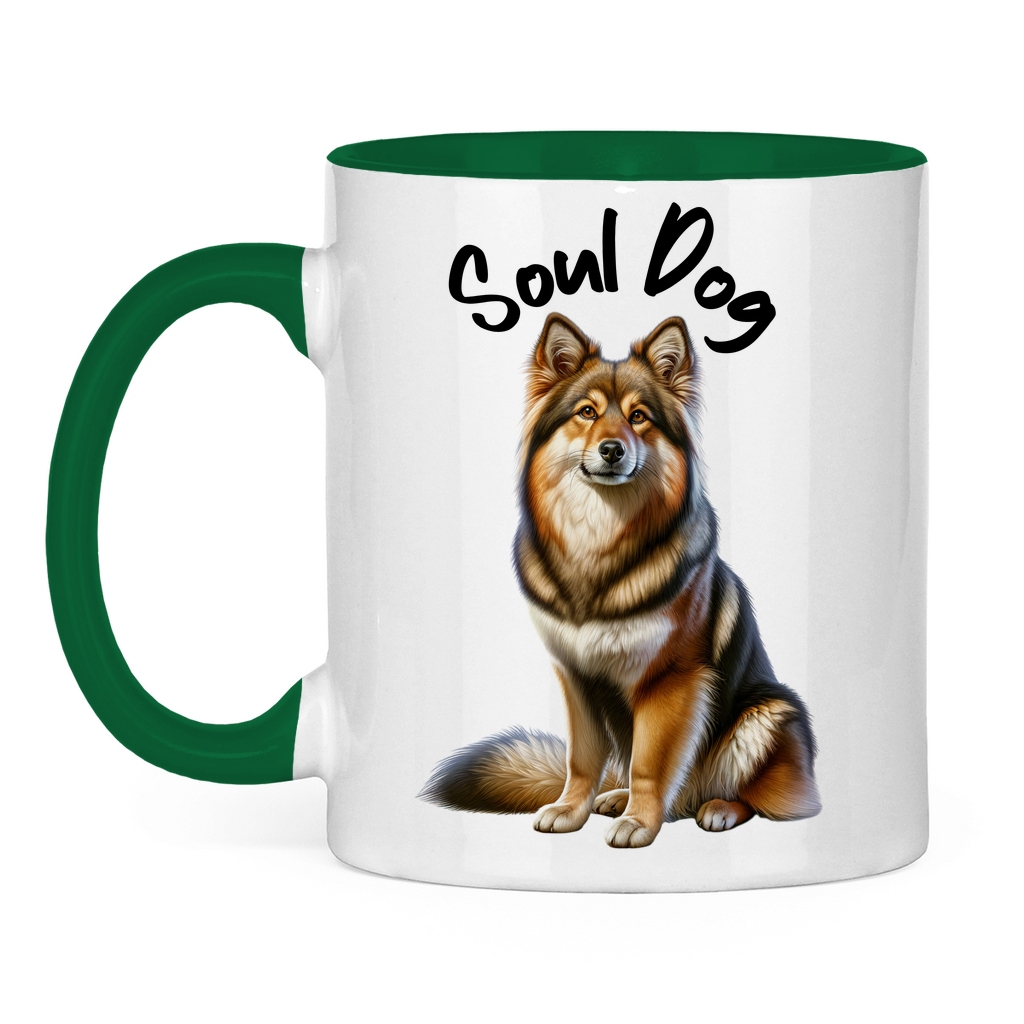 Tasse zweifarbig Harzer Fuchs mit Schriftzug "Soul Dog"