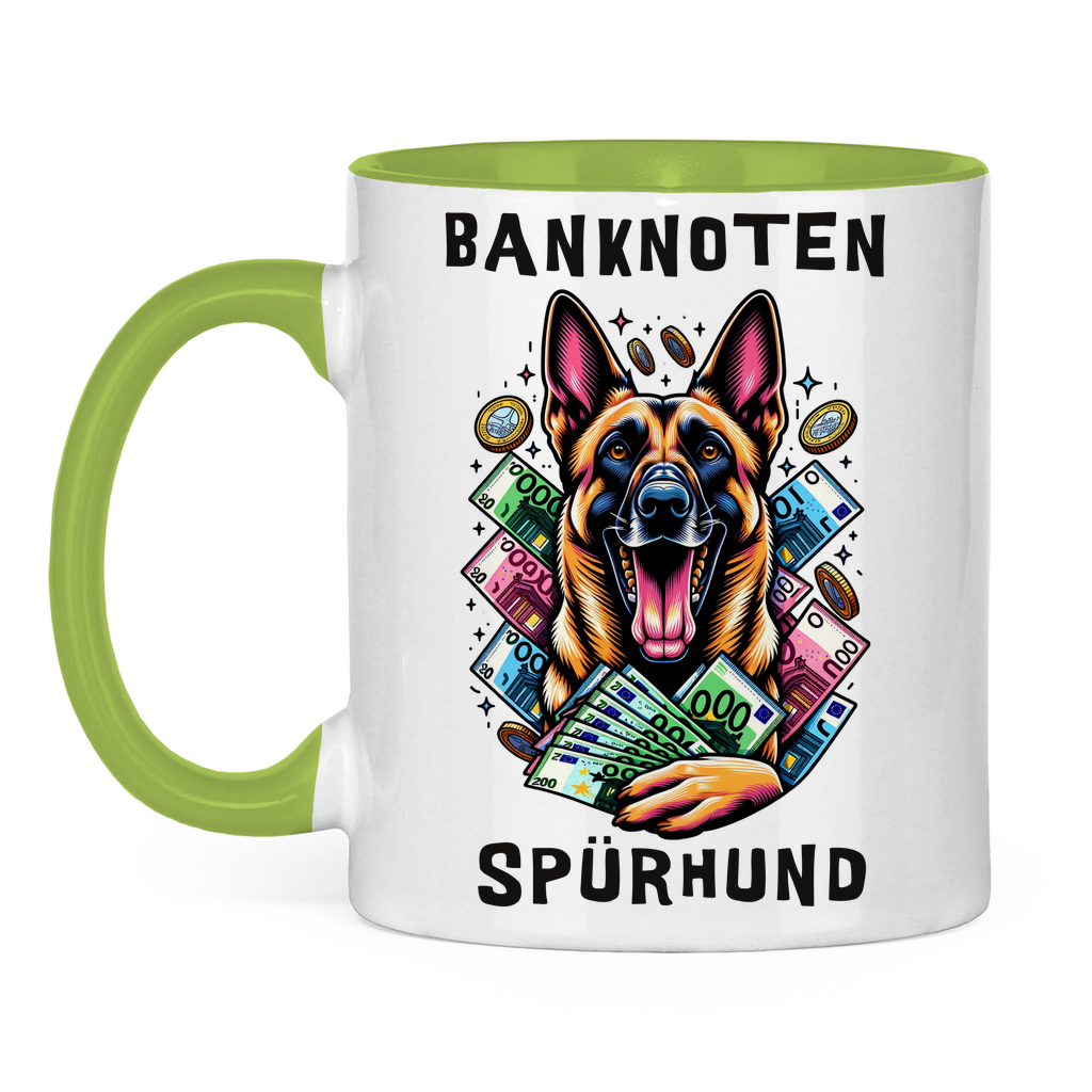 Tasse zweifarbig Malinois Banknotenspürhund