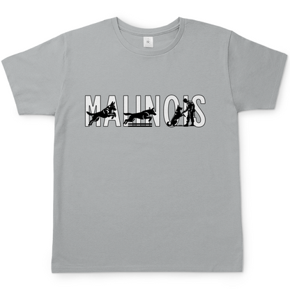 Herren T-Shirt Malinois Schriftzug mit aktiven Mali Motiven