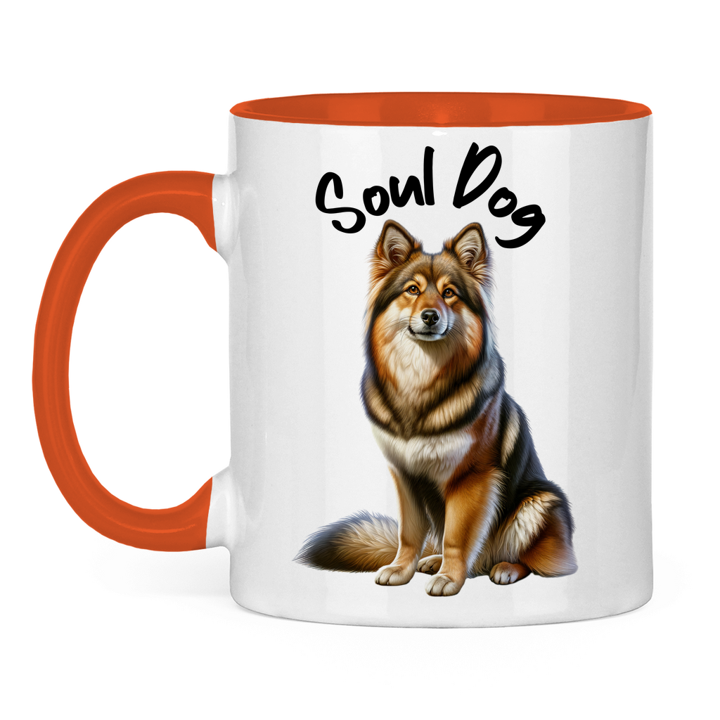 Tasse zweifarbig Harzer Fuchs mit Schriftzug "Soul Dog"