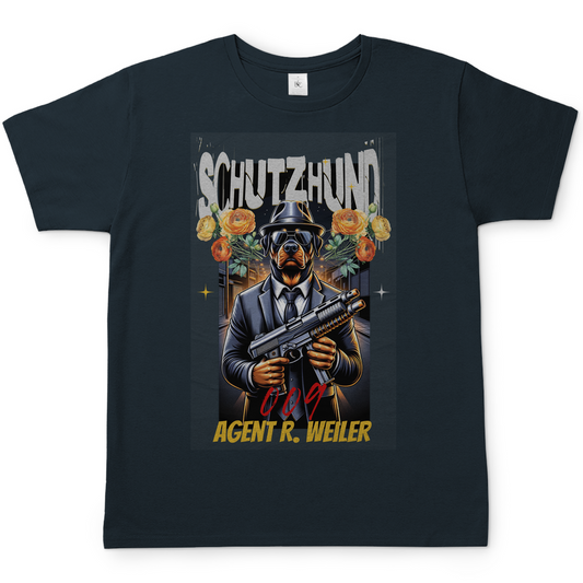 Hundefan-T-Shirt Agent Weiler – Schutz­hund mit Stil