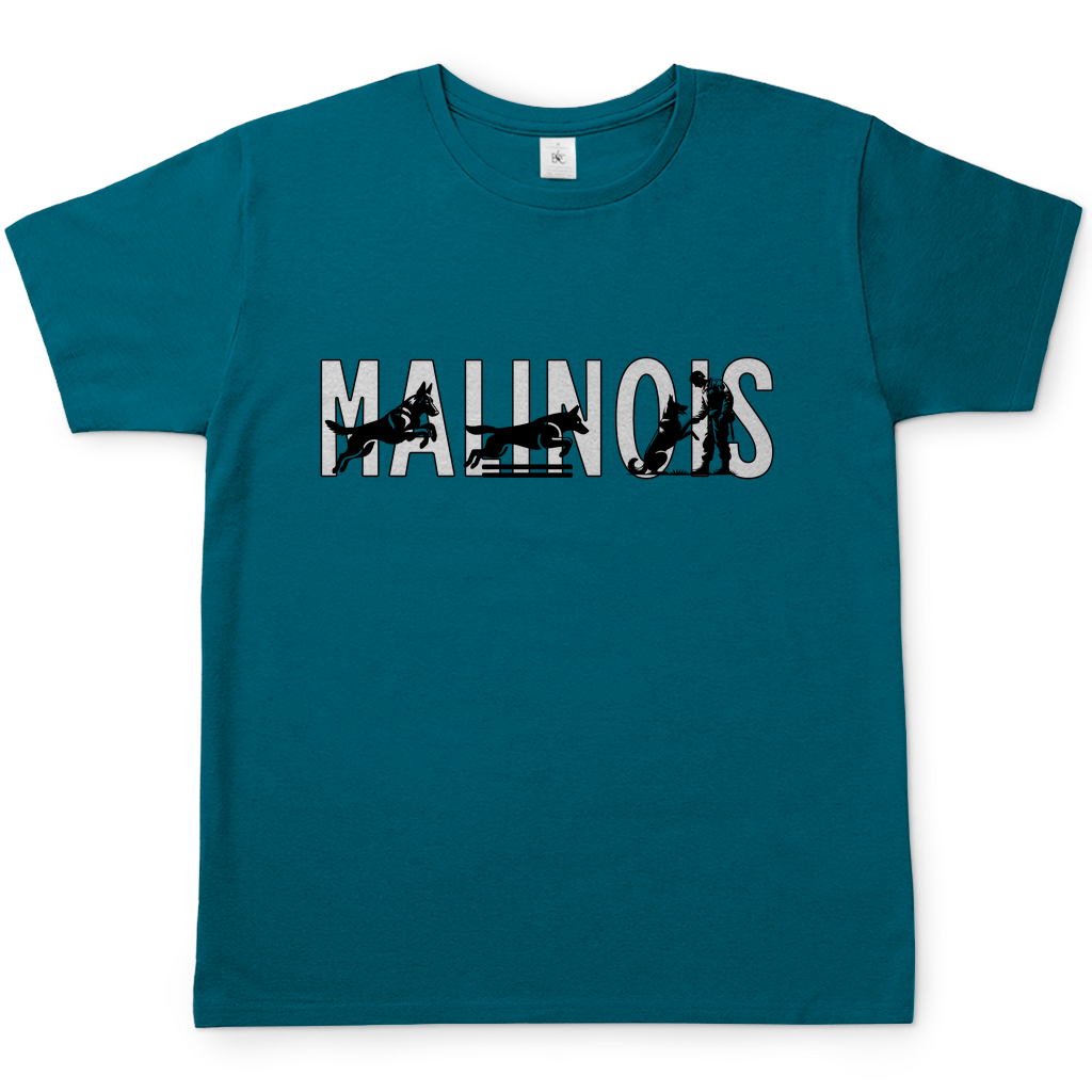 Herren T-Shirt Malinois Schriftzug mit aktiven Mali Motiven