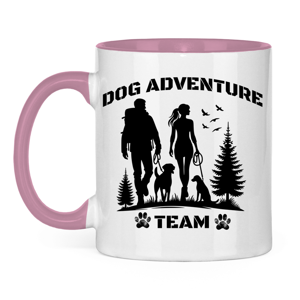 Hund, Abenteuer, Freizeit Tasse zweifarbig Dog Adventure Team