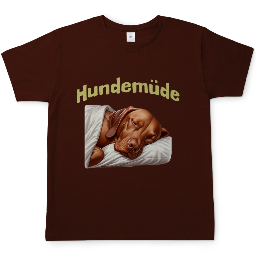 Herren T-Shirt Hundemüde mit Magyar Viszla