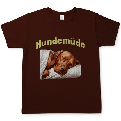 Herren T-Shirt Hundemüde mit Magyar Viszla