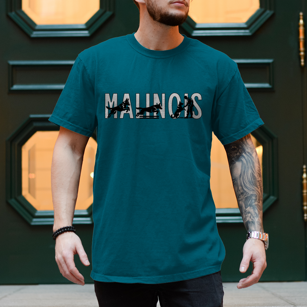 Herren T-Shirt Malinois Schriftzug mit aktiven Mali Motiven