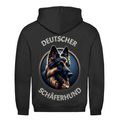 Herren Hoodie Rückendruck Deutscher Schäferhund Schriftzug mit Kopf