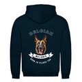 Unisex Hoodie mit Malinois Motiv und Schriftzug Born to please you – großer Rückendruck für Hundefans