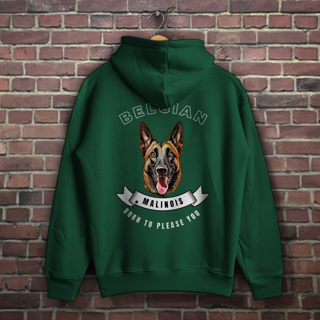 Hoodie Malinois Born to please you mit großem Rückendruck