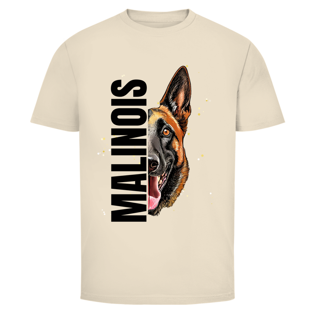 Herren T-Shirt Malinois Schriftzug und Kopf