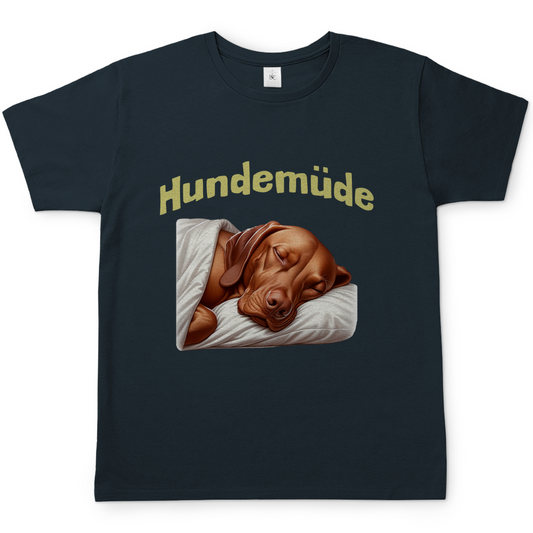Herren T-Shirt Hundemüde mit Magyar Viszla