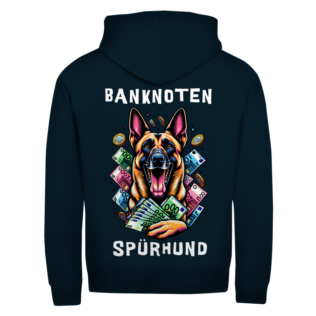 Herren Zipper Hoodie Malinois Banknotenspürhund