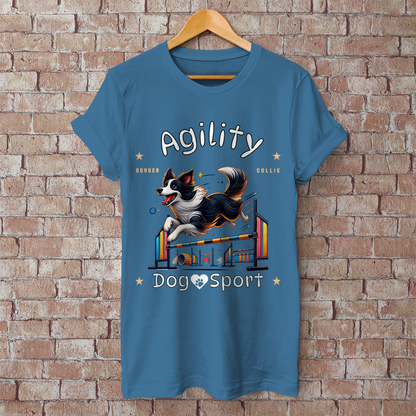 Herren T-Shirt Agility mit Border Collie