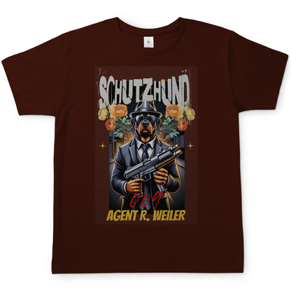 Hundefan-T-Shirt Agent Weiler – Schutz­hund mit Stil