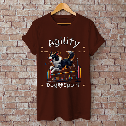 Herren T-Shirt Agility mit Border Collie