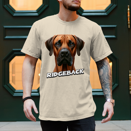 Herren T-Shirt Ridgeback Kopf mit Schriftzug