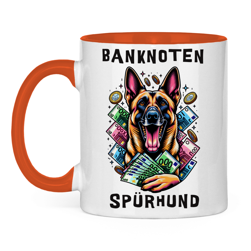 Tasse zweifarbig Malinois Banknotenspürhund