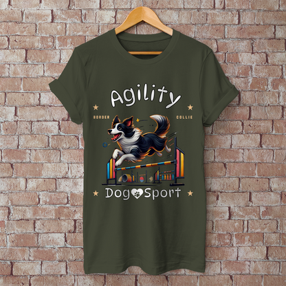 Herren T-Shirt Agility mit Border Collie