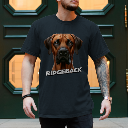 Herren T-Shirt Ridgeback Kopf mit Schriftzug