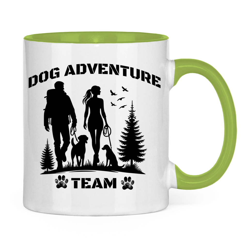 Hund, Abenteuer, Freizeit Tasse zweifarbig Dog Adventure Team