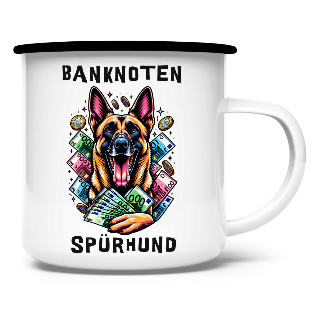 Emaille Tasse Malinois Banknotenspürhund