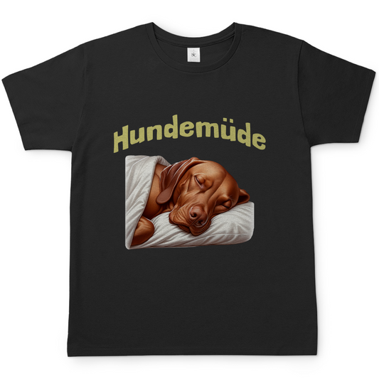 Herren T-Shirt Hundemüde mit Magyar Viszla