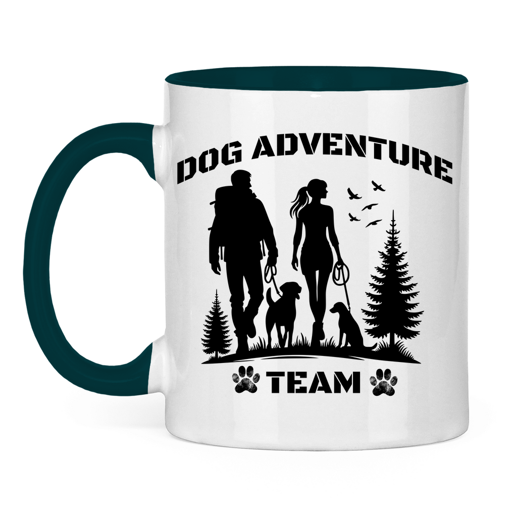Hund, Abenteuer, Freizeit Tasse zweifarbig Dog Adventure Team