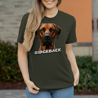 Ridgeback Kopf mit Schriftzug, Damen T-Shirt