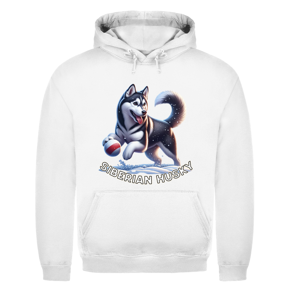 Herren Hoodie Husky spielt im Schnee