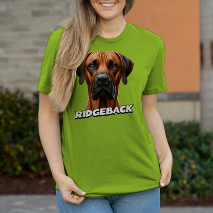 Ridgeback Kopf mit Schriftzug, Damen T-Shirt