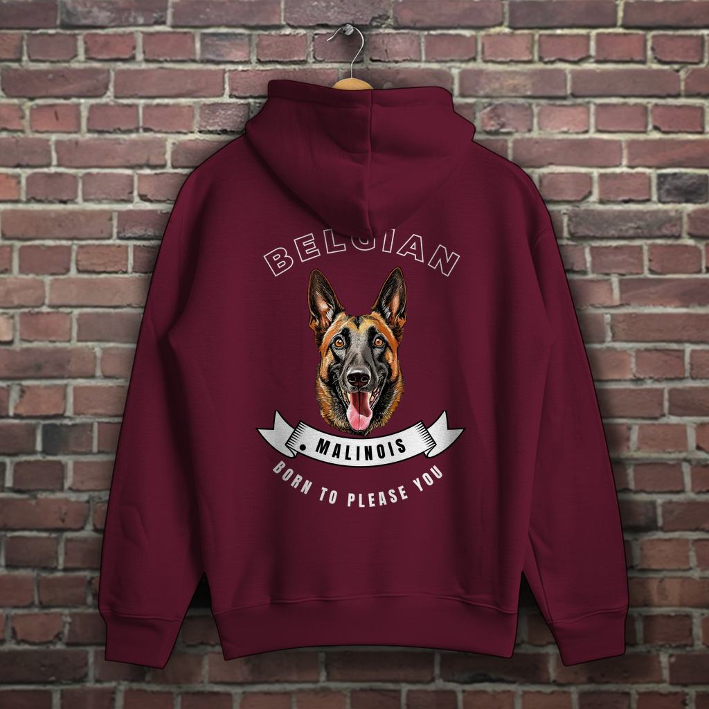 Hoodie Malinois Born to please you mit großem Rückendruck