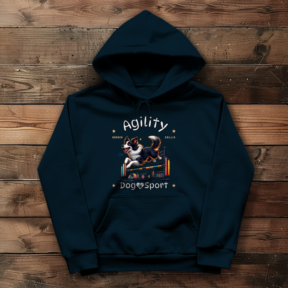 Damen Hoodie Agility mit Border Collie