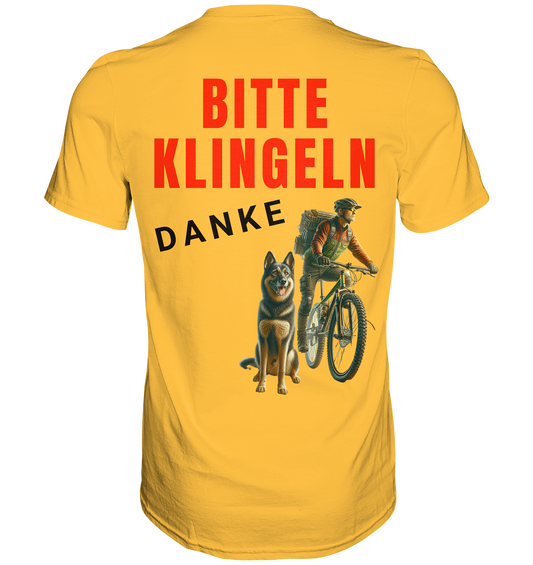 Radfahrer bitte klingeln RÜCKENDRUCK - Premium Shirt