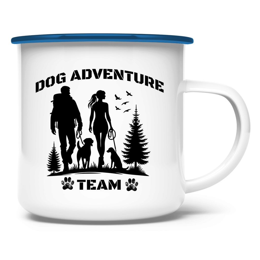 Emaille Tasse Dog Adventure Team