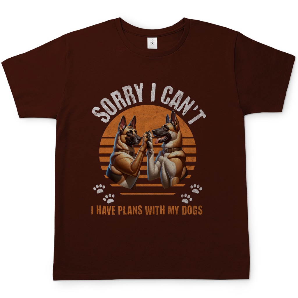 Malinois-Fan T-Shirt, Unisex "Pfotenklatscher mit zwei Malis"