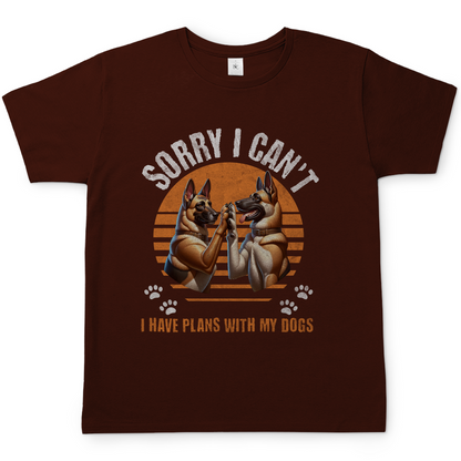 Malinois-Fan T-Shirt, Unisex "Pfotenklatscher mit zwei Malis"