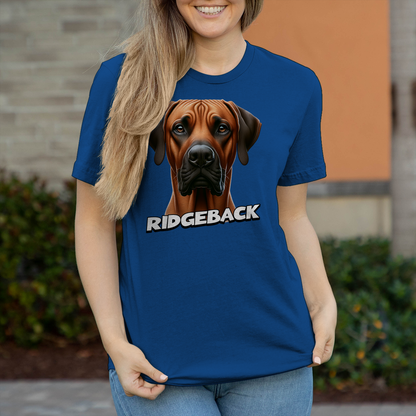 Ridgeback Kopf mit Schriftzug, Damen T-Shirt