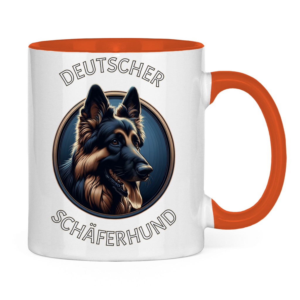 Tasse zweifarbig Deutscher Schäferhund Schriftzug mit Kopf