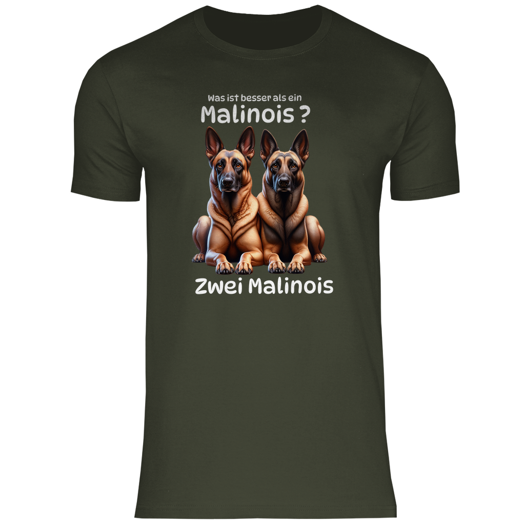 Zwei Malinois T-Shirt – doppelte Power für echte Hundefans