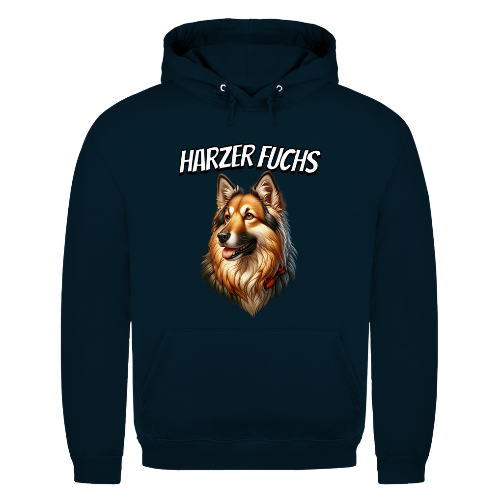 Herren Hoodie Harzer Fuchs Schriftzug und Kopf